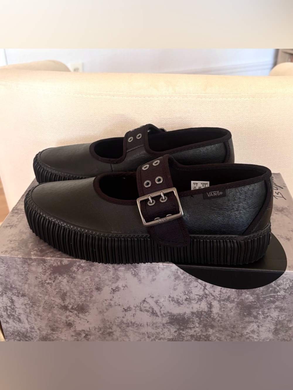 Vans Black Platform Mary Jane Shoes with Buckle - Picture 3 of 10